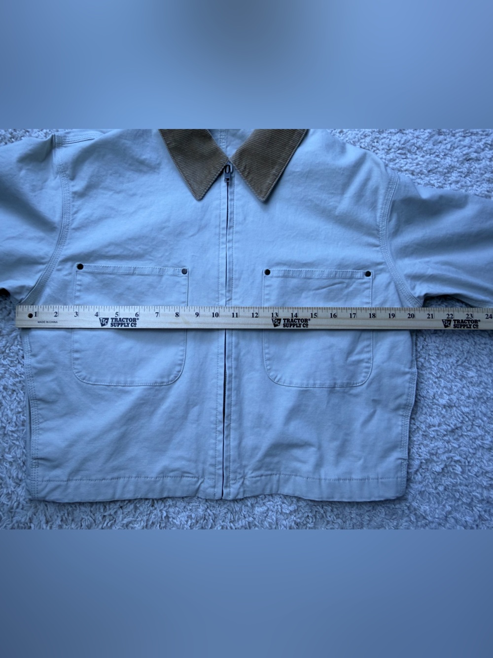 Size Small Cropped Jacket with Brown Corduroy Collar - Picture 6 of 7
